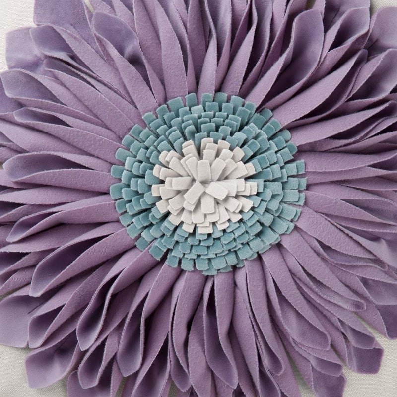 OiseauVoler Decorative Throw Pillow Cover Sunflowers Cushion Case Handmade for Home Sofa Car Bed Room Decor 18 x 18 Inch Taro Purple - Image 3